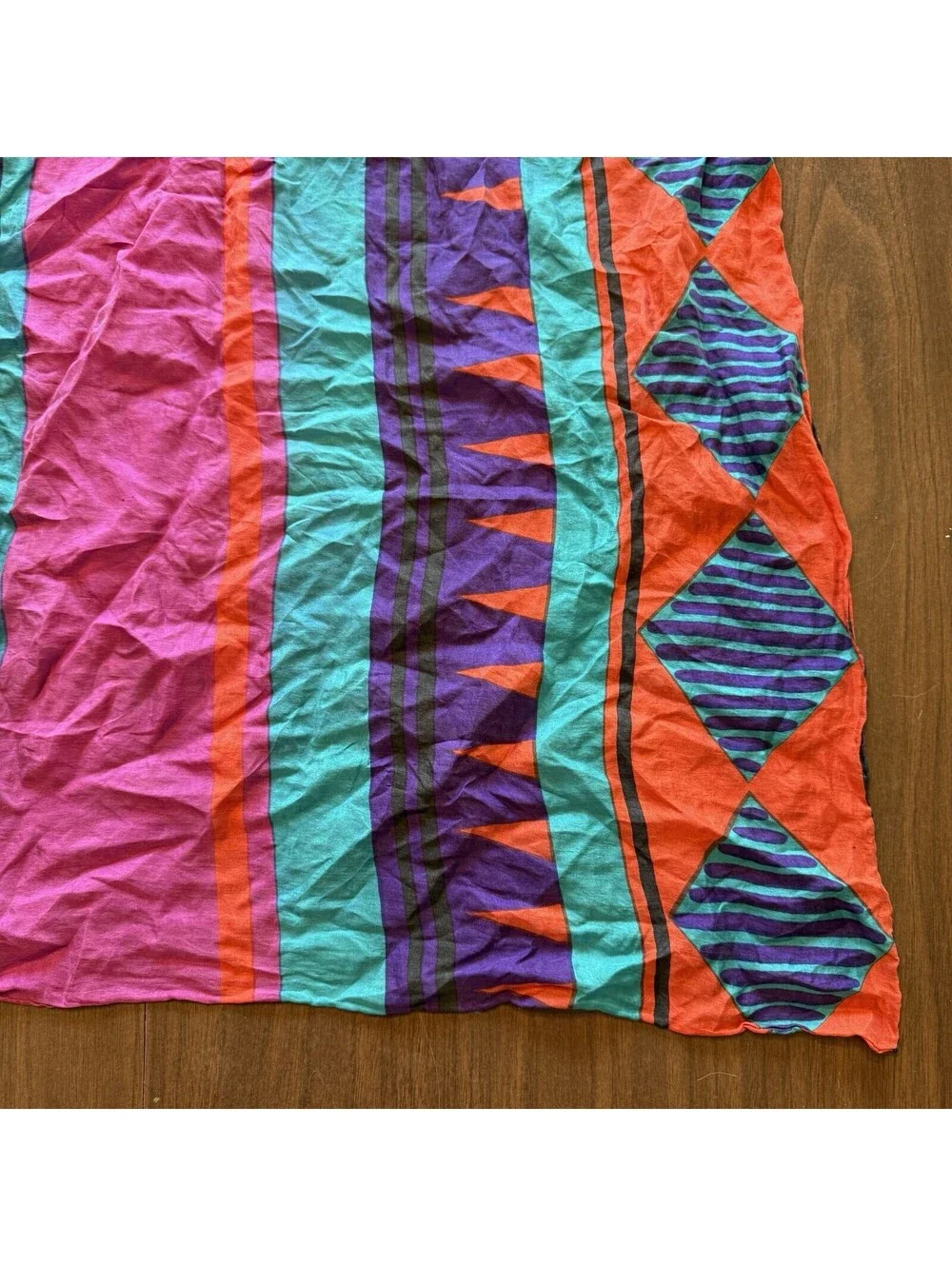 Vintage 80s/90s 100% Silk Designer Colorful Scarf